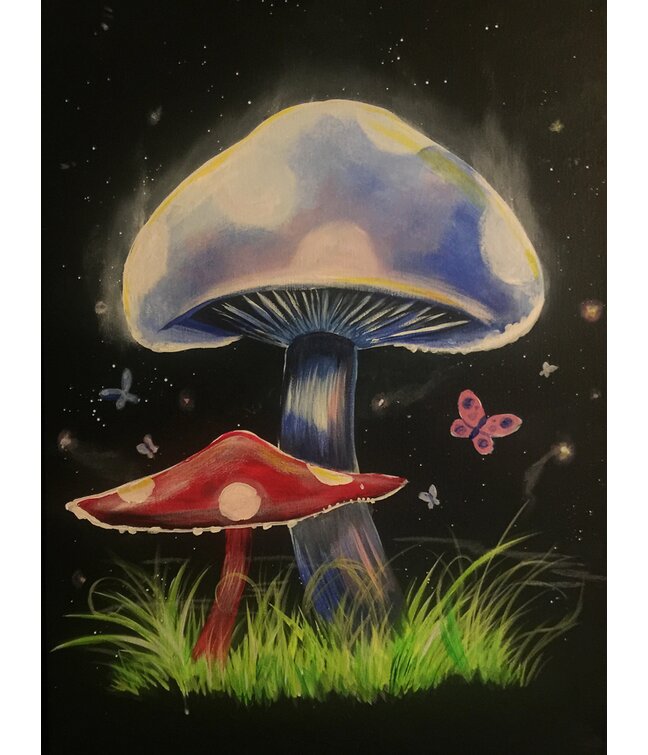 Happy Mushrooms by Ed Capeau Painting Print on Wrapped Canvas